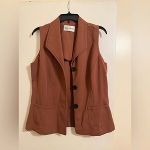 Women's Brown Sleeveless blazer